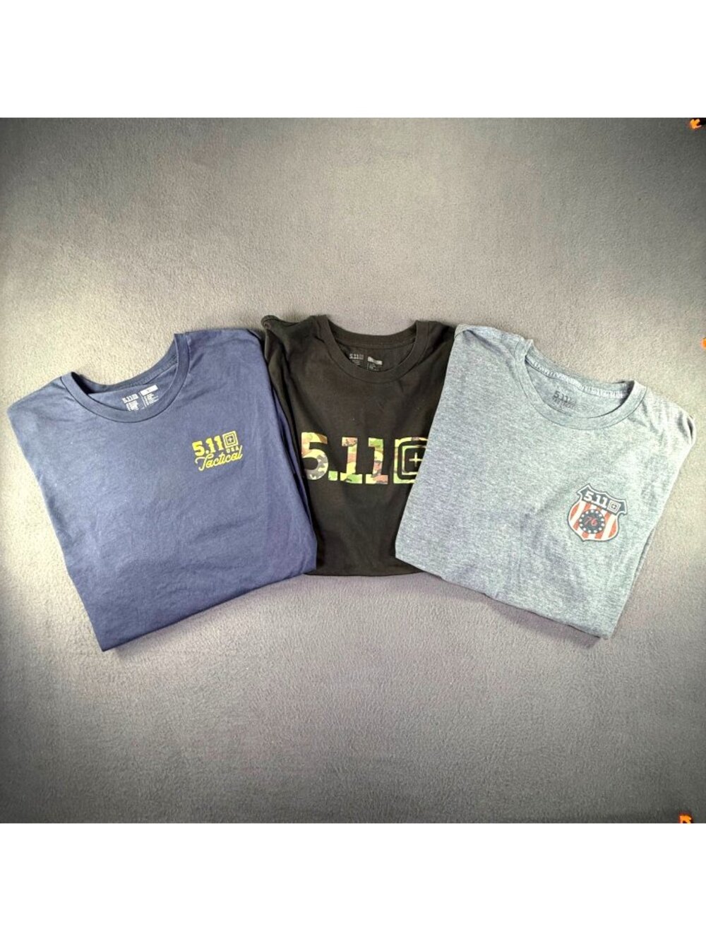 5.11 Tactical Bundle of 3 T-Shirts Mens x-Large Black/Blue/Grey Cotton all EUC